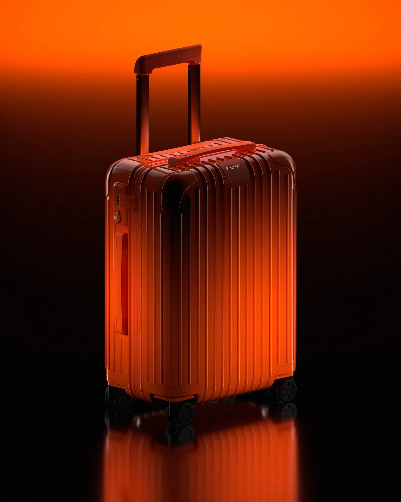 Rimowa — suitcase render, full studio lighting