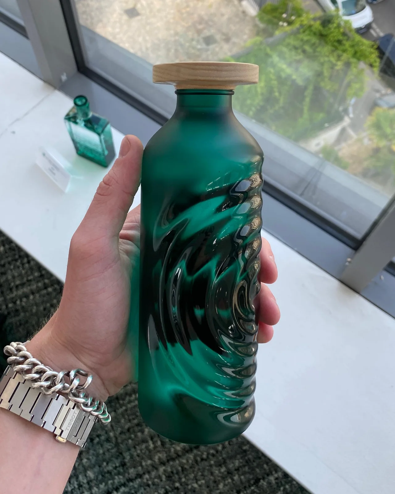 Verallia Design Awards T Bottle — physical prototype held by hand